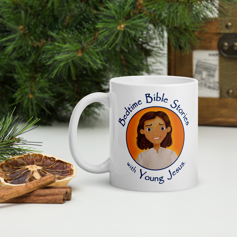 Young Jesus White glossy mug