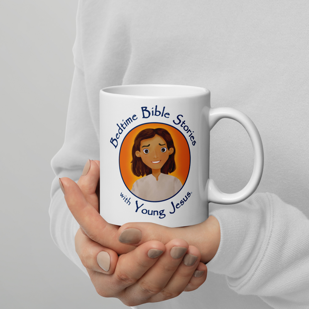 Young Jesus White glossy mug